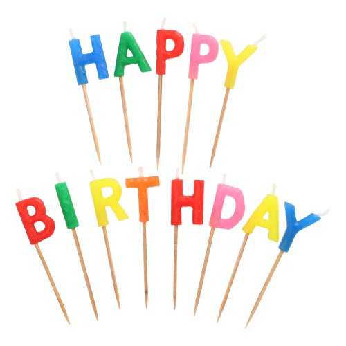 De PAPSTAR bogstavlys "Happy Birthday" (8 cm) fra PAPSTAR GmbH er farverige bogstavlys på træpinde, der er arrangeret i to festlige rækker - hver bogstav i en anden farve, perfekt til fødselsdagsdekorationen.