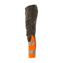 Bukser med knælommer, stretch-indsatsbukser, mørk antracit/hi-vis orange