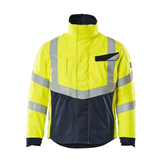 Vinterjakke med quiltet foer Pilotjakke Multisafe, hi-vis gul/sort-blå