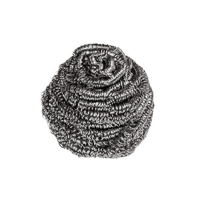 Scotch-Brite® rustfrit stål spiral fra 3M Deutschland GmbH (3 stykker pr. pakke) lavet af sølvfarvet rustfrit stål med snoet struktur er ideel til køkkenrengøring og fjerner genstridige pletter. Afbildet på hvid baggrund.