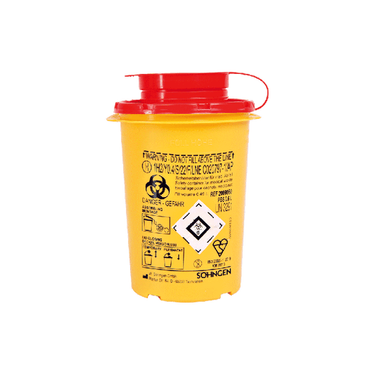 PSB-beholder til bortskaffelse af kanyler, rund, 0,6 liter