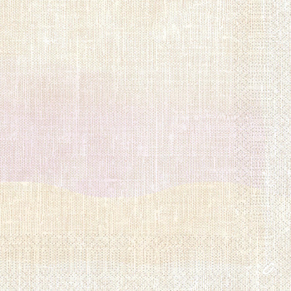En struktureret lærredsbund i sart beige og lyserød minder om Serenity, med et synligt vævet mønster, der minder om Zellt.Serv fra Duni GmbH. 40x40 mm, 3-lags servietter (250 ark papir), med subtile bølgeformede overgange mellem de enkelte farvefelter.
