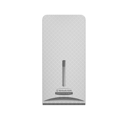 Kimberly-Clark Professional™ Icon™ Dispenser Faceplate - FTT (27,80 x 13,10 x 1,40 cm) fra Kimberly-Clark GmbH kendetegnes ved et stilfuldt mønstret design og et centralt vindue - perfekt til moderne toiletrum.