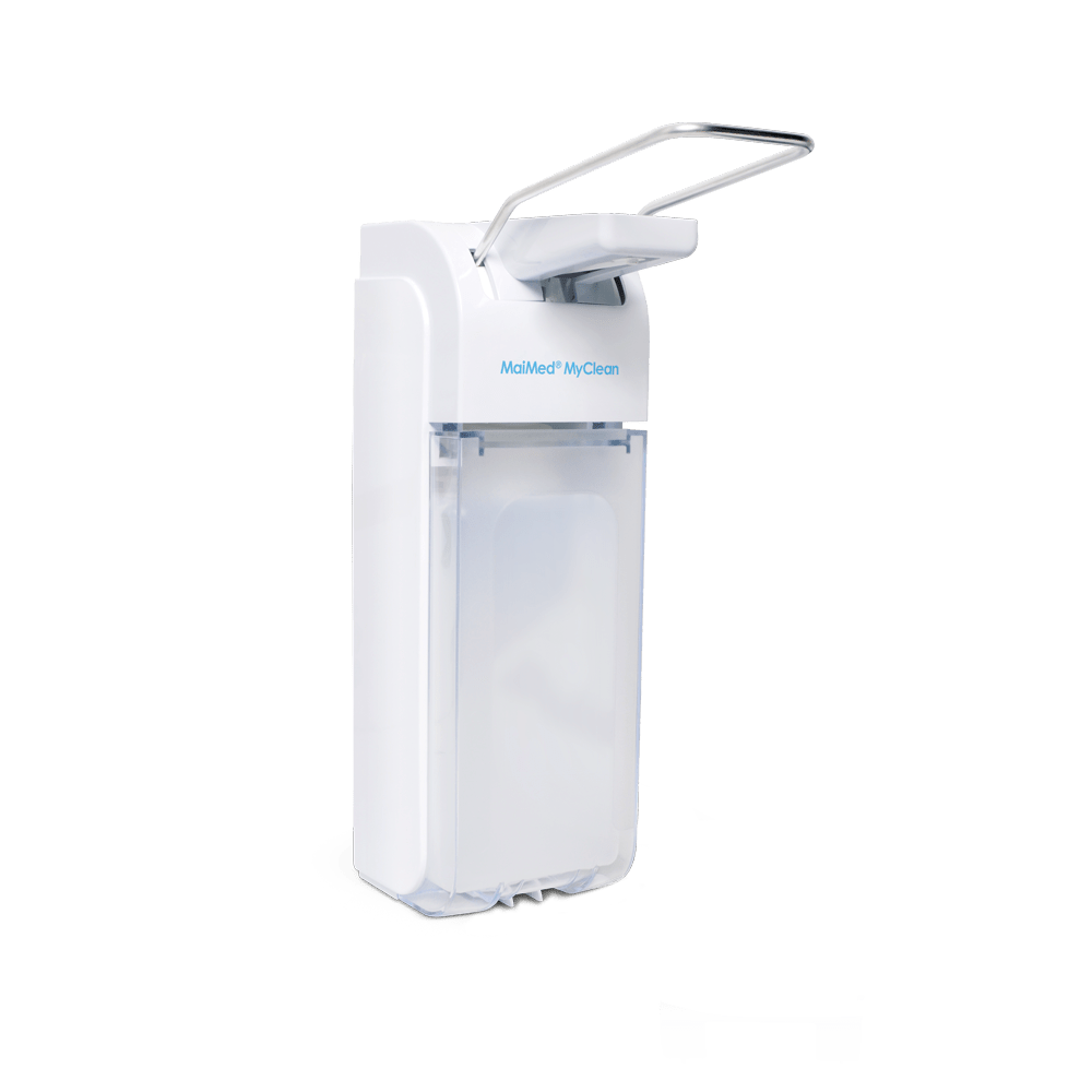 MaiMed MyClean universal dispenser plast med armgreb hvid til 500ml & 1l (inkl. 500ml adapter) | Flaske (500 ml)