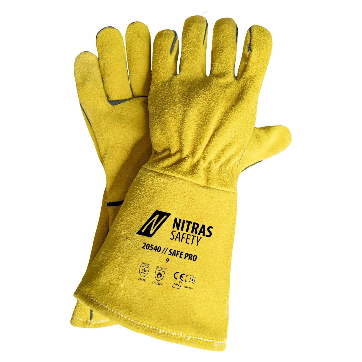 NITRAS SAFE PRO, svejsehandsker, okker