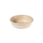 Hvid, rund, flad dressingbæger 30 ml fra Duni GmbH lavet af bagasse med PBAT/PLA-belægning (65x65x18 mm, pakke med 150 stykker), med struktureret yderside og glat inderside, på hvid baggrund.