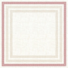 Die Dunicel Mitteldecke 84x84 cm Rigato bordeaux von Duni GmbH zeichnet sich durch einen quadratischen, cremefarbenen, strukturierten Kern mit dünnen beigen, dickeren hellbeigen und gedämpften rosafarbenen, von Rigato bordeaux inspirierten Rändern aus. Packung: 20 Stück. Ideal für vielseitige Anwendungen.