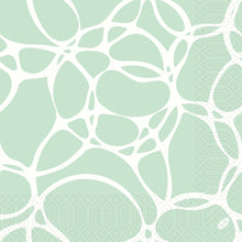 Abstraktes Design mit unregelmäßigen weißen zellenartigen Formen und Punkten auf einem Ocean Mint Hintergrund. Ideal für Duni GmbH Servietten 40x40 cm 3-lagig 1/4-Falz, Packung (250 Stück).