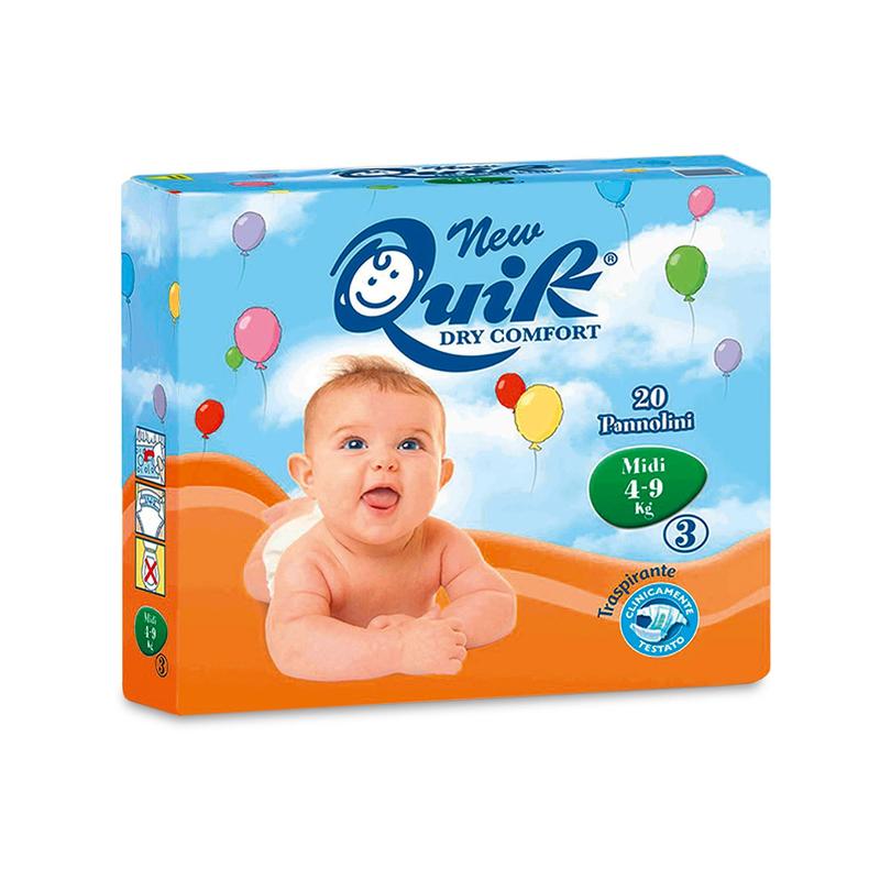 Nye Quik babybleer, Midi, 4 - 9 kg | Pakke (20 stk.)