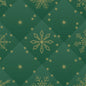 Ein grüner gesteppter Hintergrund mit goldenen geometrischen Schneeflocken und Sternen, ideal für die Bio-Dunisoft-Servietten 40x40cm der Duni GmbH.