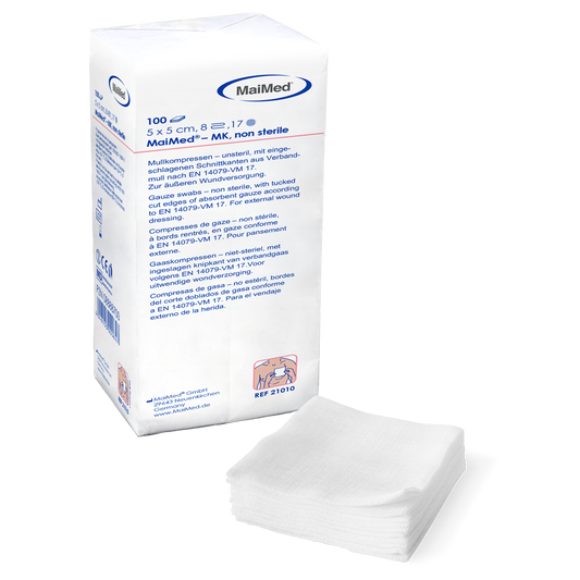 MaiMed-MK-usterile gazekompresser á 100 stk/papirpose