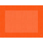 Et rektangulært billede med gittermønster afspejler Bio-Dunicel-sættet 30x40 Linnea, orange fra Duni GmbH - højkvalitets, biologisk nedbrydelige bordskånere med lys centrum og mørk kant, perfekt til stilfuld borddekoration.