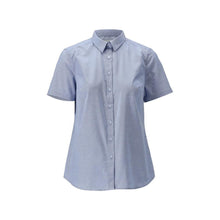 Skjorte, kortærmet, klassisk damebluse, stretch damebluse, lyseblå