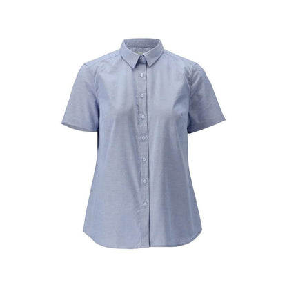Skjorte, kortærmet, klassisk damebluse, stretch damebluse, lyseblå