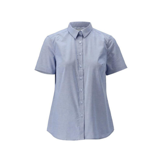 Skjorte, kortærmet, klassisk damebluse, stretch damebluse, lyseblå