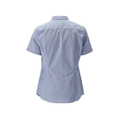 Skjorte, kortærmet, klassisk damebluse, stretch damebluse, lyseblå
