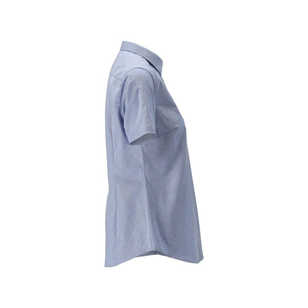Skjorte, kortærmet, klassisk damebluse, stretch damebluse, lyseblå