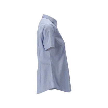 Skjorte, kortærmet, klassisk damebluse, stretch damebluse, lyseblå