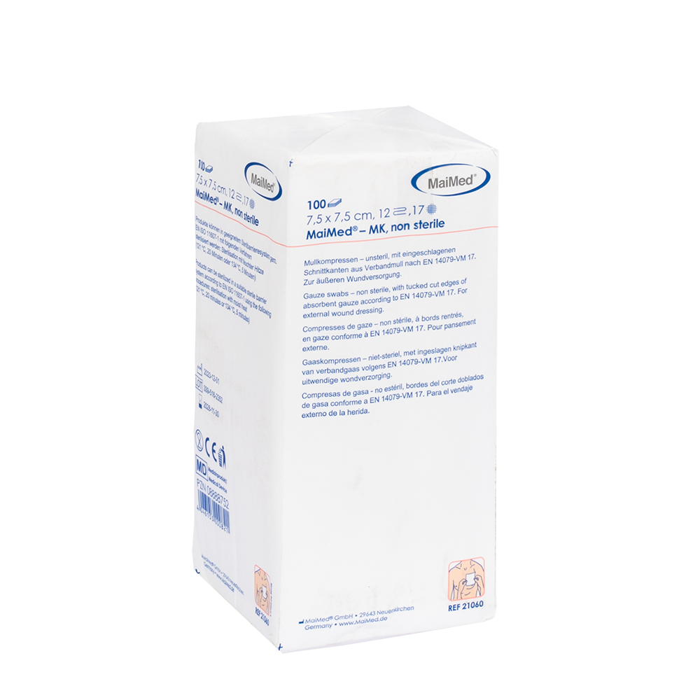 MaiMed-MK-usterile gazekompresser á 100 stk/papirpose