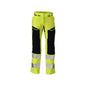 Bukser, dame, DIAMOND, knælommer, stretchbukser Multisafe, hi-vis gul/sort-blå