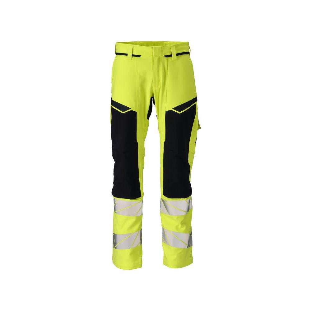 Bukser, knælommer, ULTIMATE STRETCH bukser Multisafe, hi-vis gul/sort-blå