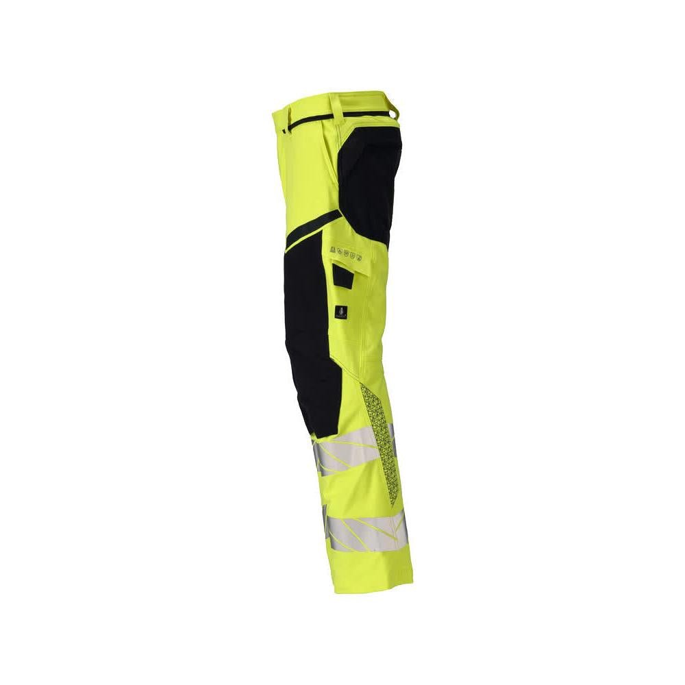 Bukser, knælommer, ULTIMATE STRETCH bukser Multisafe, hi-vis gul/sort-blå