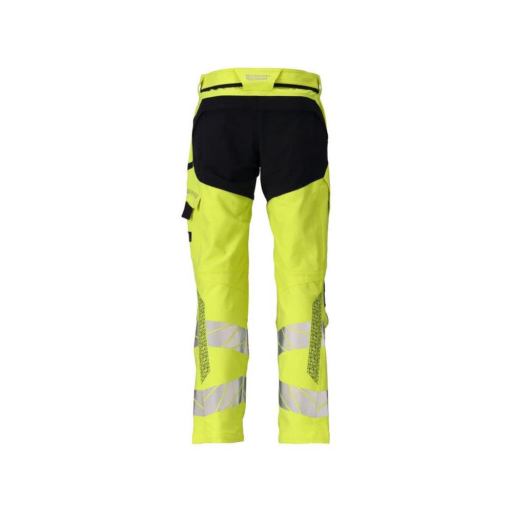 Bukser, knælommer, ULTIMATE STRETCH bukser Multisafe, hi-vis gul/sort-blå
