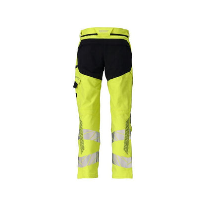 Bukser, knælommer, ULTIMATE STRETCH bukser Multisafe, hi-vis gul/sort-blå