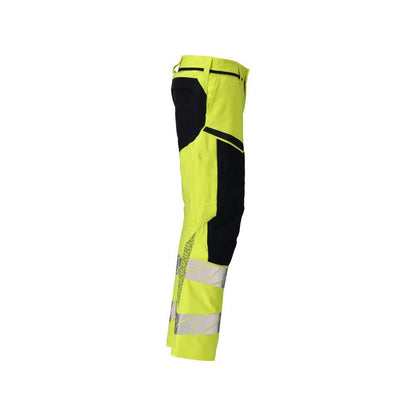 Bukser, knælommer, ULTIMATE STRETCH bukser Multisafe, hi-vis gul/sort-blå