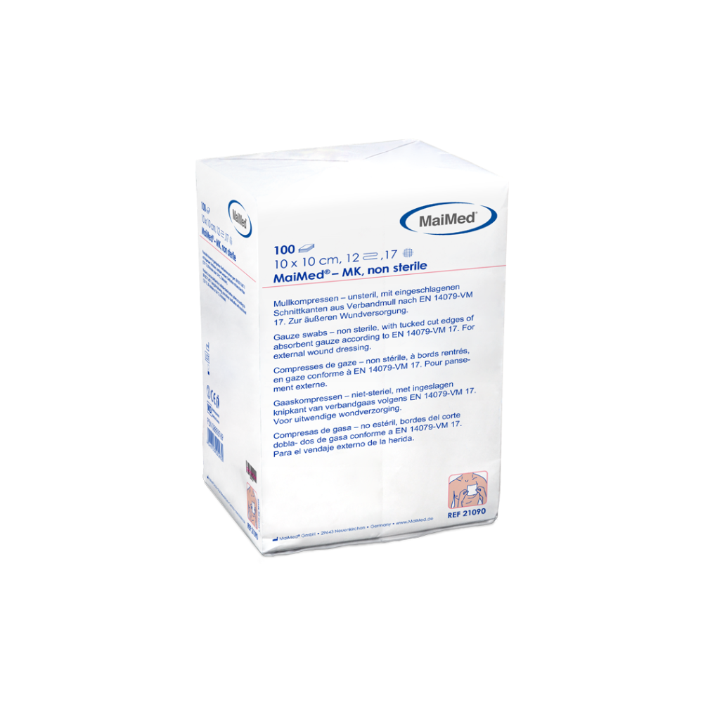 MaiMed-MK-usterile gazekompresser á 100 stk/papirpose