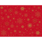 Die Duni GmbH Papier-Tischsets 30x40 cm in Stargazing rot zieren goldene Schneeflocken und Sterne für ein festliches Ambiente - ideal für Feiern, erhältlich im 250er-Pack.
