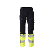 Bukser, knælommer, ULTIMATE STRETCH bukser Multisafe, sort blå/hi-vis gul