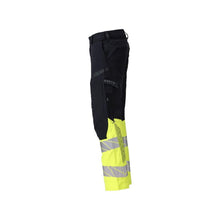 Bukser, knælommer, ULTIMATE STRETCH bukser Multisafe, sort blå/hi-vis gul