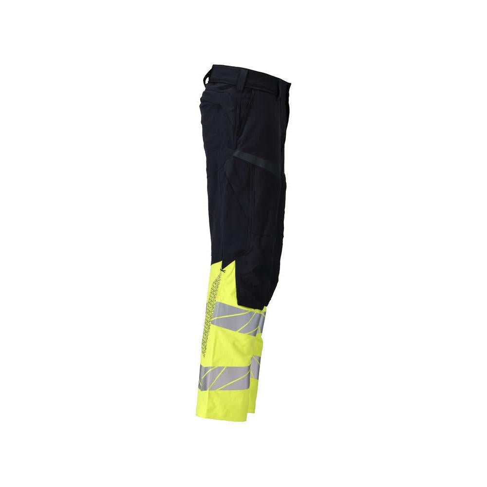 Bukser, knælommer, ULTIMATE STRETCH bukser Multisafe, sort blå/hi-vis gul