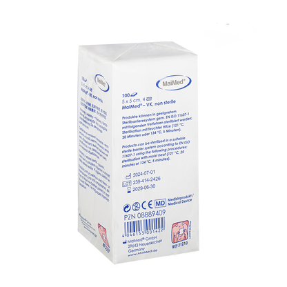 MaiMed-VK ikke-sterile fleecekompresser á 100 styk/papirpose