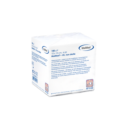 MaiMed-VK ikke-sterile fleecekompresser á 100 styk/papirpose