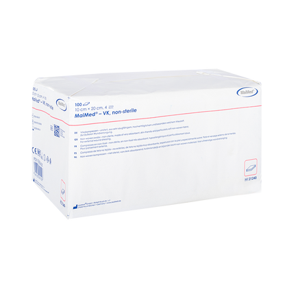 MaiMed-VK ikke-sterile fleecekompresser á 100 styk/papirpose