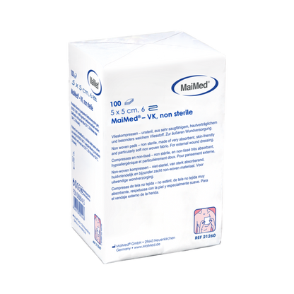 MaiMed-VK ikke-sterile fleecekompresser á 100 styk/papirpose
