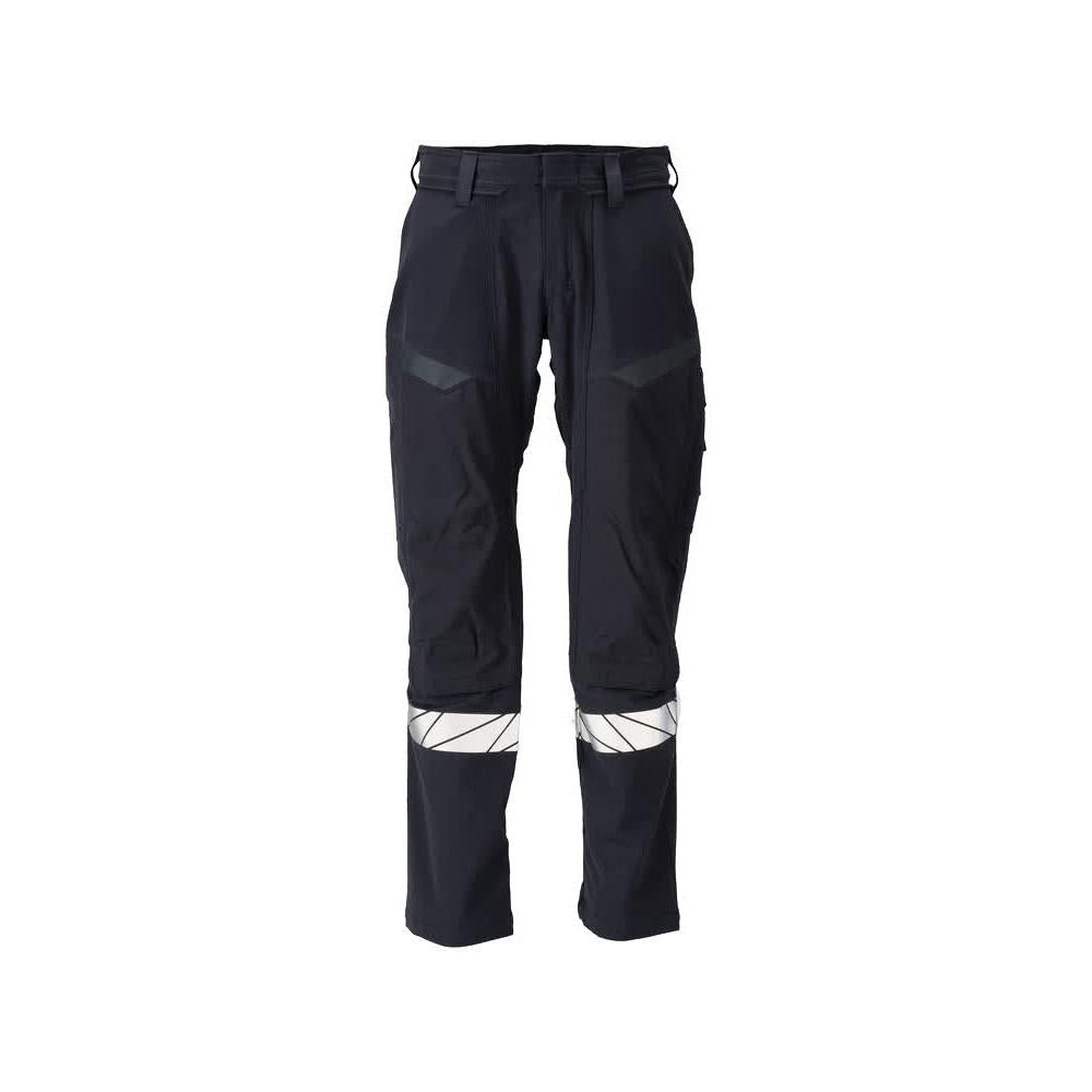 Bukser, knælommer, ULTIMATE STRETCH bukser Multisafe, sort blå/hi-vis gul