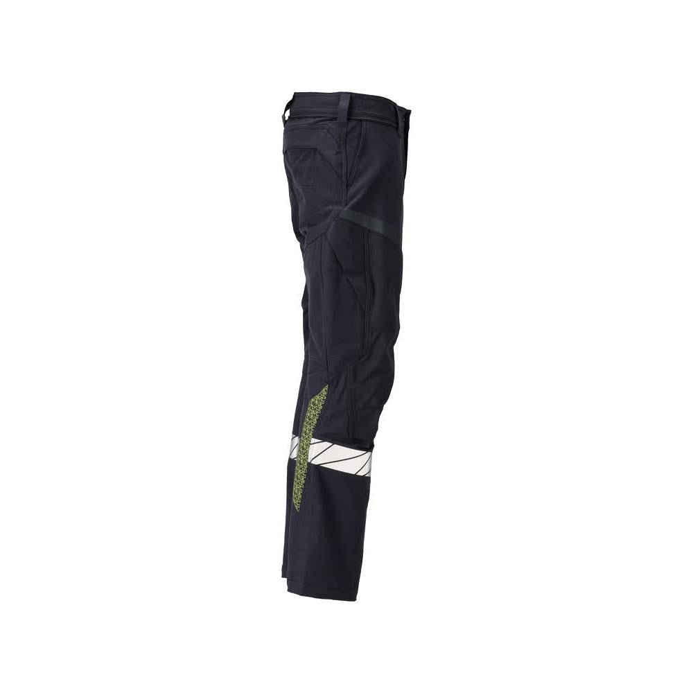 Bukser, knælommer, ULTIMATE STRETCH bukser Multisafe, sort blå/hi-vis gul