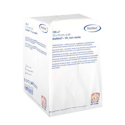 MaiMed-VK ikke-sterile fleecekompresser á 100 styk/papirpose