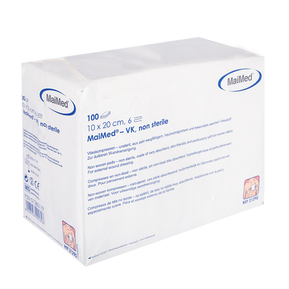 MaiMed-VK ikke-sterile fleecekompresser á 100 styk/papirpose