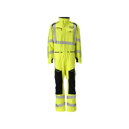 Overall, knælommer, strækindlæg kombination Multisafe, hi-vis gul/sort-blå