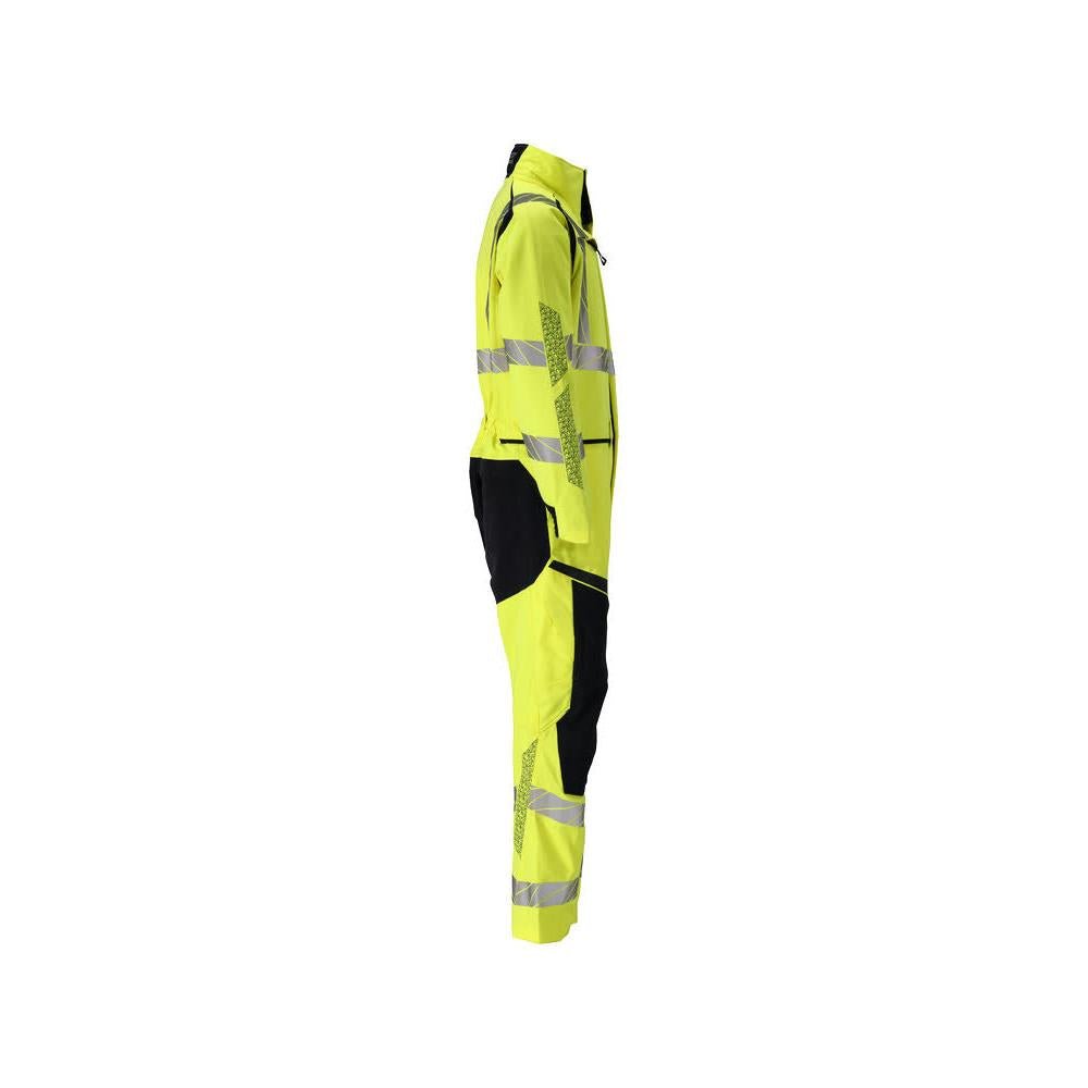 Overall, knælommer, strækindlæg kombination Multisafe, hi-vis gul/sort-blå