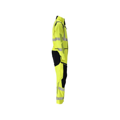 Overall, knælommer, strækindlæg kombination Multisafe, hi-vis gul/sort-blå