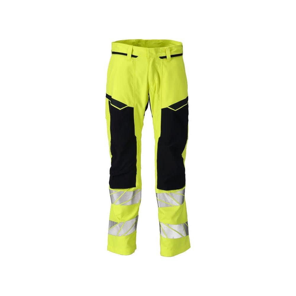 Bukser med knælommer, stretchindsatser Bukser Multisafe, hi-vis gul/sortblå