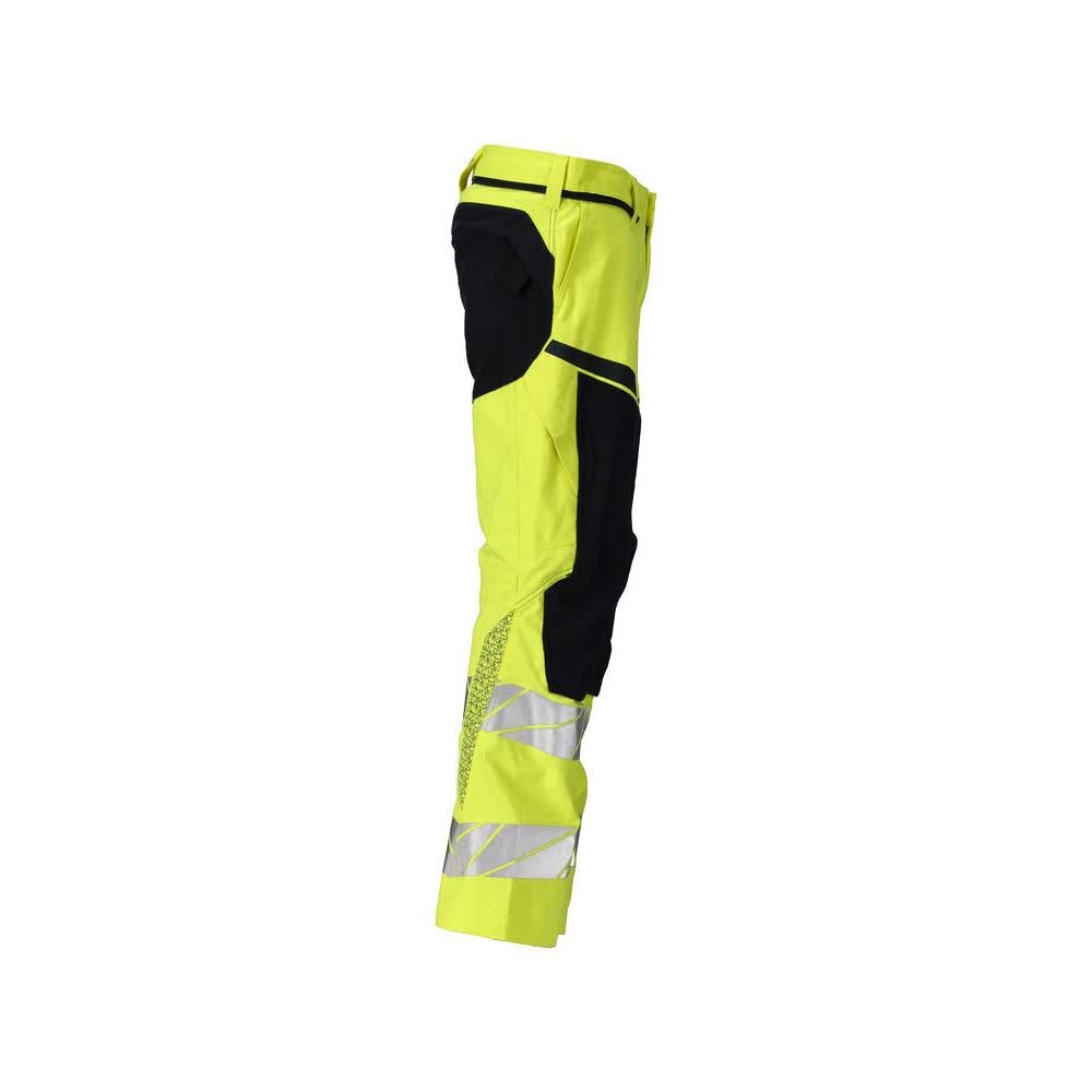 Bukser med knælommer, stretchindsatser Bukser Multisafe, hi-vis gul/sortblå