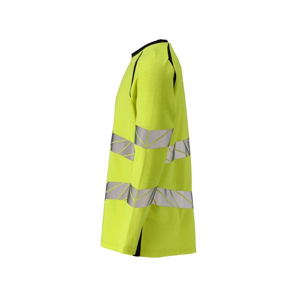 T-shirt, langærmet, moderne pasform T-shirt Multisafe, hi-vis gul/sort-blå
