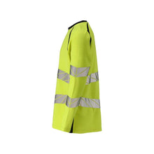 T-shirt, langærmet, moderne pasform T-shirt Multisafe, hi-vis gul/sort-blå