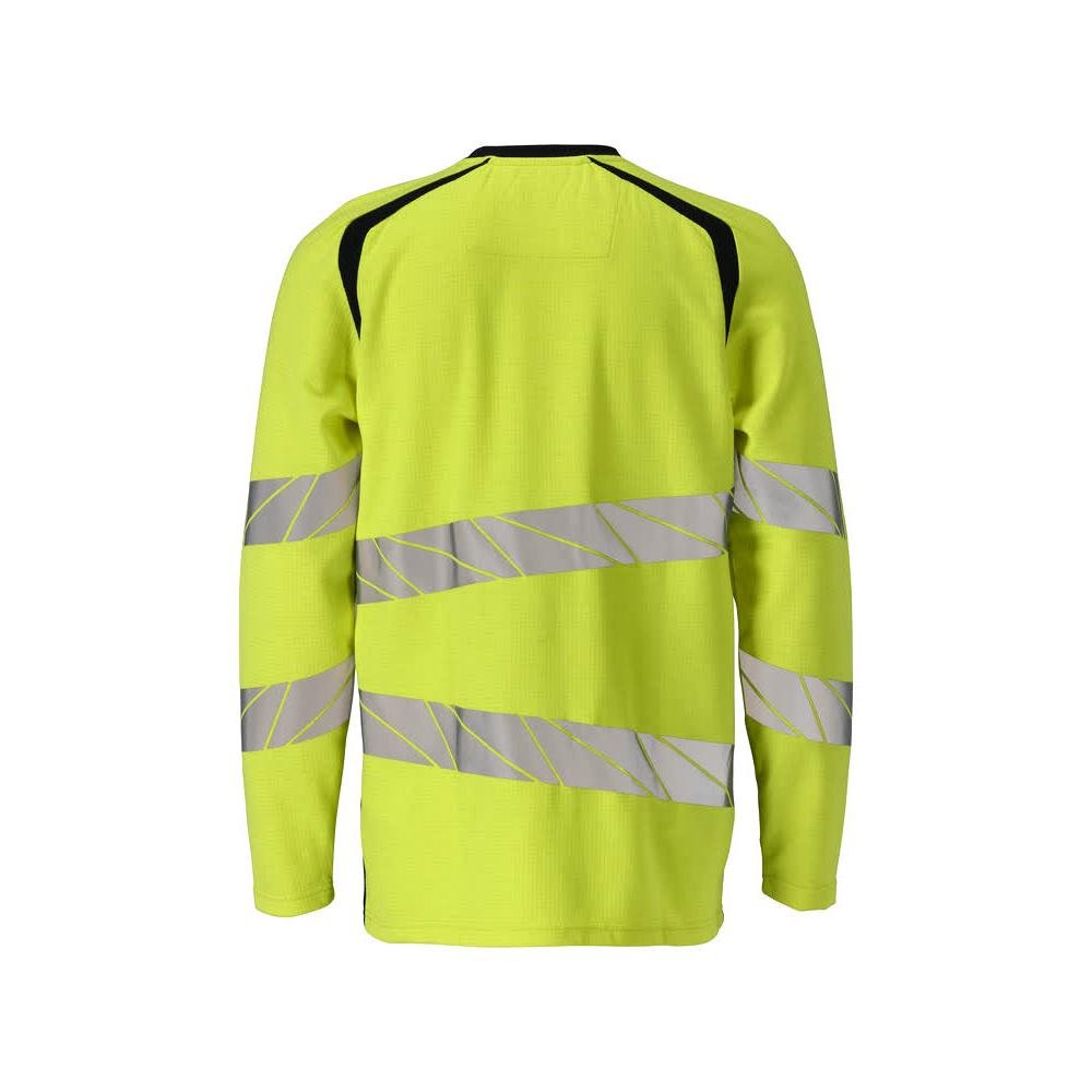 T-shirt, langærmet, moderne pasform T-shirt Multisafe, hi-vis gul/sort-blå